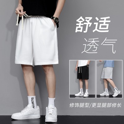 <!--纯色短裤男夏季潮流宽松篮球裤百搭五分裤休闲裤运动裤韩版沙滩裤-->