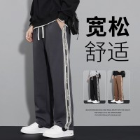 春季薄款直筒卫裤休闲裤男秋冬季加绒加厚长裤九分裤潮平脚运动裤