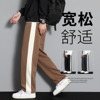 春季薄款直筒休闲裤男秋冬季长裤韩版平脚九分裤潮运动裤针织卫裤