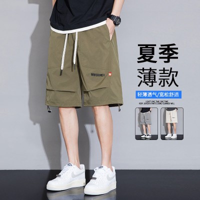 <!--新款男士五分裤夏季薄款宽松直筒学生裤子外穿透气休闲潮短裤-->