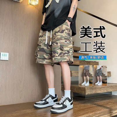 <!--新款大码休闲短裤男生夏季薄款五分马裤男生宽松男款运动工装裤子-->