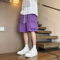 工装短裤男士夏季薄款潮牌宽松直筒休闲速干透气冰丝五分裤大裤衩