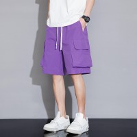 工装短裤男士夏季薄款潮牌宽松直筒休闲速干透气冰丝五分裤大裤衩