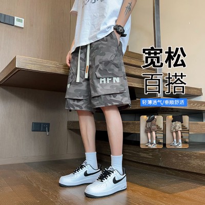 <!--新款大码休闲短裤男生夏季薄款五分马裤男生宽松男款运动工装裤子-->