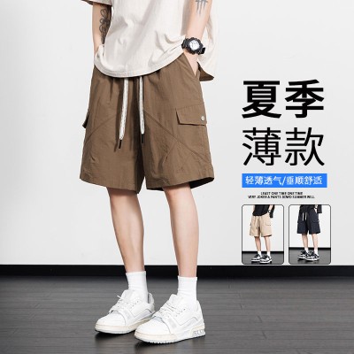 <!--新款休闲短裤男生夏季薄款五分马裤男生宽松男款运动工装裤子-->