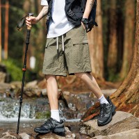 日系冰丝速干运动短裤男士夏季大码薄款透气宽松工装五分抽绳男生