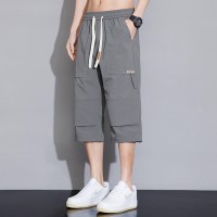 2024新款男士七分裤夏季薄款冰丝宽松直筒学生裤子外穿透气休闲潮