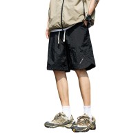 夏天休闲短裤男生夏季薄款宽松沙滩马裤冰丝中裤男士运动五分裤子