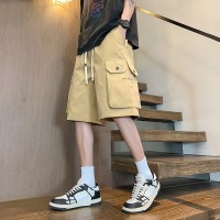 新款透气工装短裤男士中裤夏季薄款潮牌宽松直筒休闲宽松休闲五分