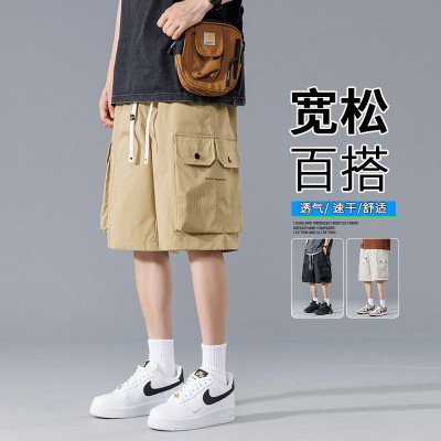 <!--新款透气工装短裤男士中裤夏季薄款潮牌宽松直筒休闲宽松休闲五分-->
