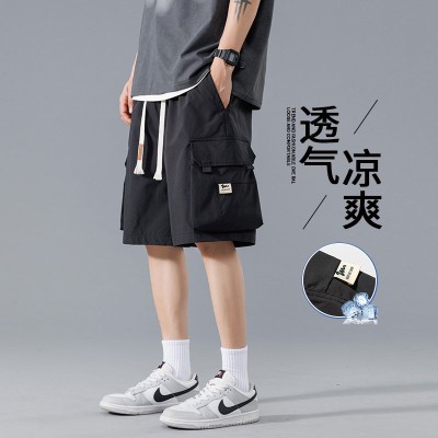 <!--美式高街工装短裤男夏季款ins潮牌日系加大码胖子宽松休闲五分裤-->