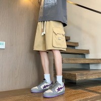 大码工装短裤男男士运动休闲美式中裤男生速干宽松五分裤子潮牌