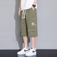 户外男士七分裤夏季薄款宽松直筒学生裤子外穿透气网眼休闲潮短裤