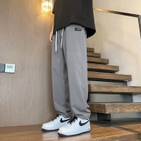 冰丝裤子男士夏季薄款运动速干直筒宽松垂感阔腿裤休闲长裤男款潮