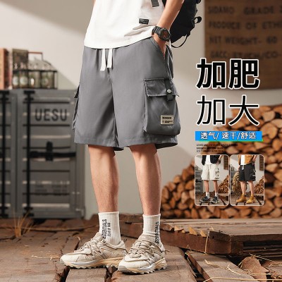 <!--新款大码休闲短裤男生夏季薄款五分马裤男生宽松男款运动工装裤子-->