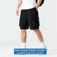 2024新款夏季宽松直筒工装短裤多口袋休闲百搭冰丝速干运动五分裤