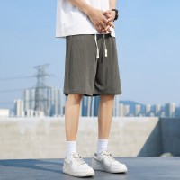Q短裤男夏季潮流宽松纯色休闲运动五分裤大码薄款ins港风裤子