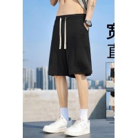 Q短裤男夏季潮流宽松纯色休闲运动五分裤大码薄款ins港风裤子