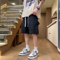 Q夏季新款短裤男士宽松纯色冰感时尚百搭潮流运动学生情侣裤