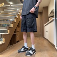 Q2024夏季短裤男士冰丝宽松潮流百搭运动休闲旅游简约刺绣短