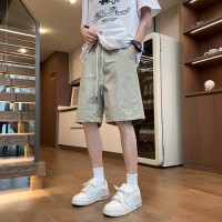 Q2024夏季短裤男士冰丝宽松潮流百搭运动休闲旅游简约刺绣短