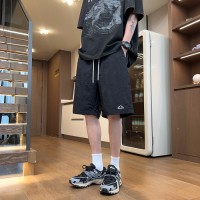 Q2024夏季短裤男士冰丝宽松潮流百搭运动休闲旅游简约刺绣短