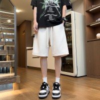 Q夏季新款短裤男士宽松纯色冰感时尚百搭运动学生情侣简约裤