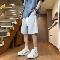 Q夏季新款短裤男士宽松纯色冰感时尚百搭运动学生情侣简约裤