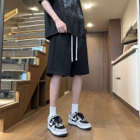 Q夏季新款短裤男士宽松纯色冰感时尚百搭运动学生情侣简约裤