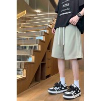 Q夏季新款短裤男士宽松纯色冰感时尚百搭运动学生情侣简约裤
