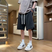Q夏季新款短裤男士宽松纯色冰感百搭潮流运动学生钢印简约裤