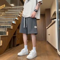 Q夏季短裤男士宽松纯色冰感时尚百搭潮流运动学生情侣简约裤