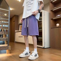 Q夏季短裤男士宽松纯色冰感时尚百搭潮流运动学生情侣简约裤