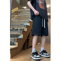 Q夏季短裤男士宽松纯色冰感时尚百搭潮流运动学生情侣简约裤