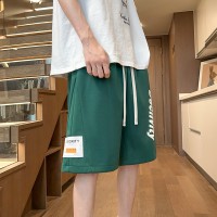 Q2024夏季短裤男士字母印花潮流宽松冰丝运动潮牌韩版男生裤