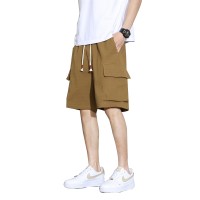 男士休闲短裤夏季薄款透气亲肤宽松直筒大码男装五分休闲裤中裤男