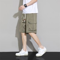 男士休闲短裤夏季薄款透气亲肤宽松直筒大码男装五分休闲裤中裤男