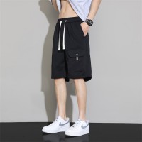 男士休闲短裤夏季薄款透气亲肤宽松直筒大码男装五分休闲裤中裤男