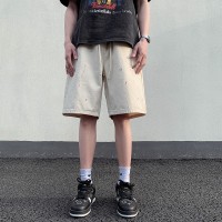 Q美式复古五分休闲短裤男夏季薄款宽松直筒高街vibe中裤
