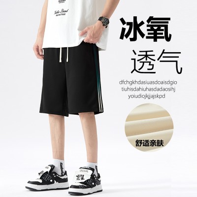 <!--美式短裤男士夏季薄款中裤子潮牌宽松大码夏天外穿运动休闲五分裤-->