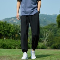 Q冰丝阔腿裤防晒裤男夏季薄款宽松直筒凉凉裤2024夏款速干休