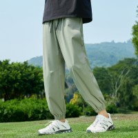 Q冰丝阔腿裤防晒裤男夏季薄款宽松直筒凉凉裤2024夏款速干休