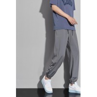 QU+防晒休闲裤男夏季冰丝速干运动裤直筒垂感阔腿裤子薄