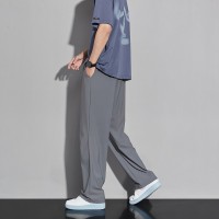 QU+防晒休闲裤男夏季薄款宽松直筒阔腿裤款潮牌运动长裤