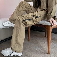 工装裤女秋季新款简约时尚工装风长裤子宽松高腰阔腿裤