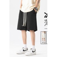 Q垂感冰丝短裤男士2024夏季直筒宽松五分裤潮牌日系运动裤子
