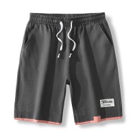 Q纯棉短裤男休闲五分裤夏季宽松大码百搭潮流撞色裤脚运动裤