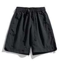 夏季薄款潮流百搭休闲短裤男士日系抽绳宽松五分运动裤休闲冰丝裤