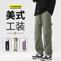 冲锋裤男士春夏秋季户外机能登山裤运动休闲伞兵多口袋情侣工装裤
