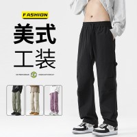 冲锋裤男士春夏秋季户外机能登山裤运动休闲伞兵多口袋情侣工装裤